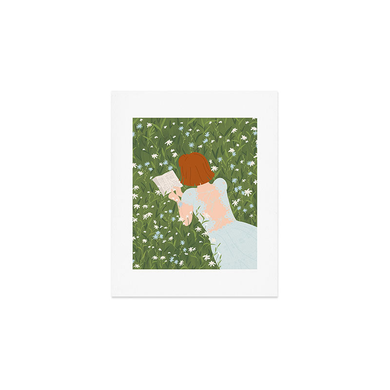 Reading in a Meadow  Art Print Gallery Image 1