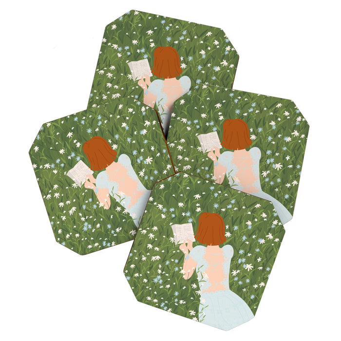 Reading in a Meadow  Coaster Gallery Image 1