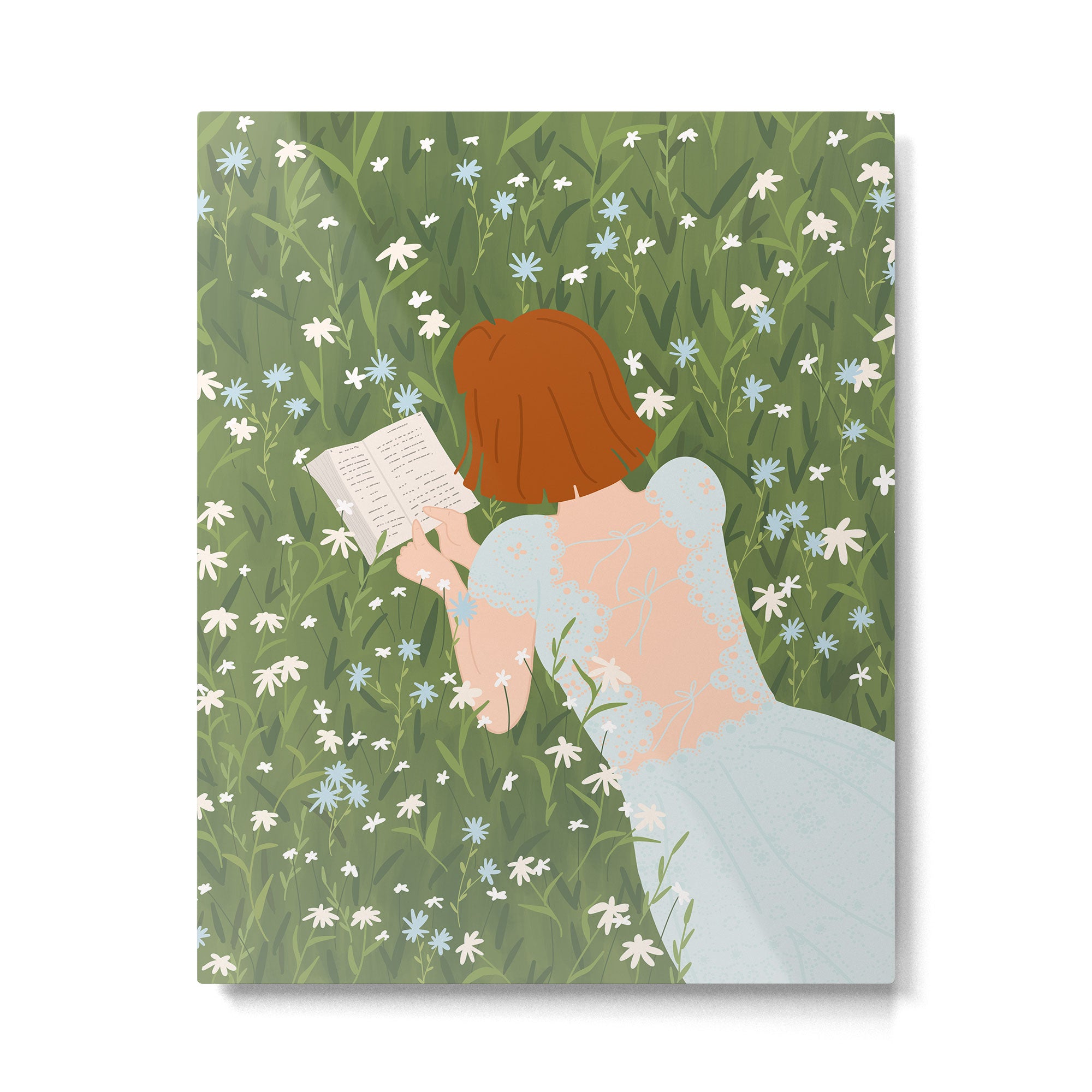 Reading in a Meadow  Metal Print Gallery Image 6