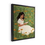 Reading in the Poppies  Framed Canvas Print Gallery Image 2