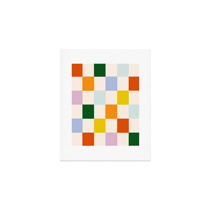 Retro Rainbow Checkerboard  Art Print Gallery Image 1