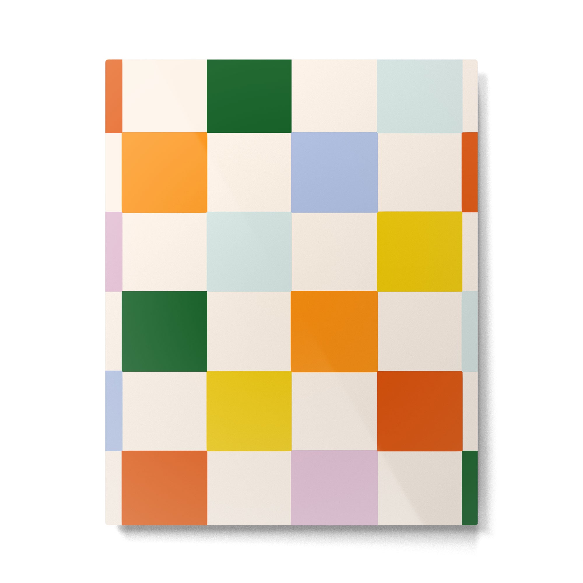 Retro Rainbow Checkerboard  Metal Print Gallery Image 6