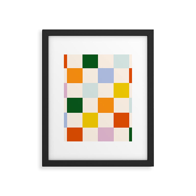 Retro Rainbow Checkerboard  Framed Art Print Gallery Image 6