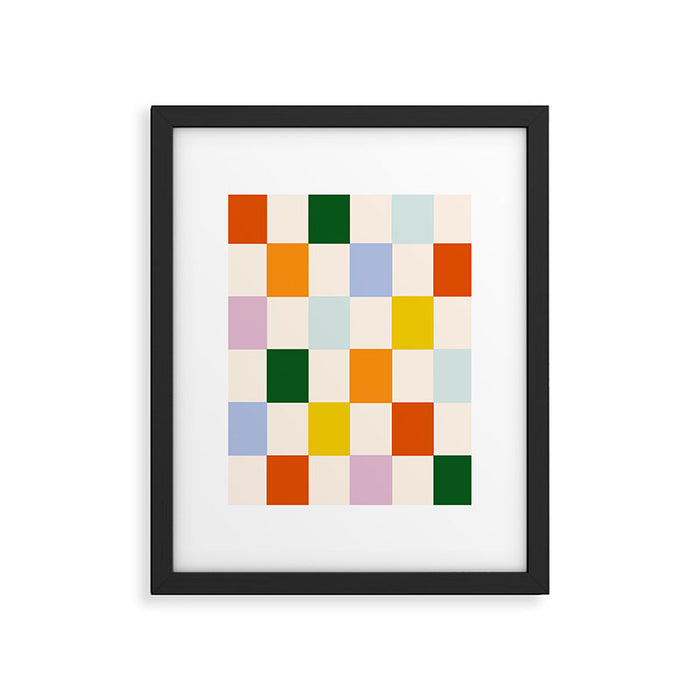 Retro Rainbow Checkerboard  Framed Art Print Gallery Image 1