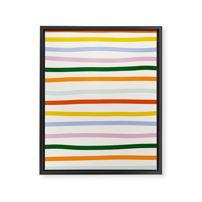 Retro Rainbow Stripe Framed Canvas Print Gallery Image 8