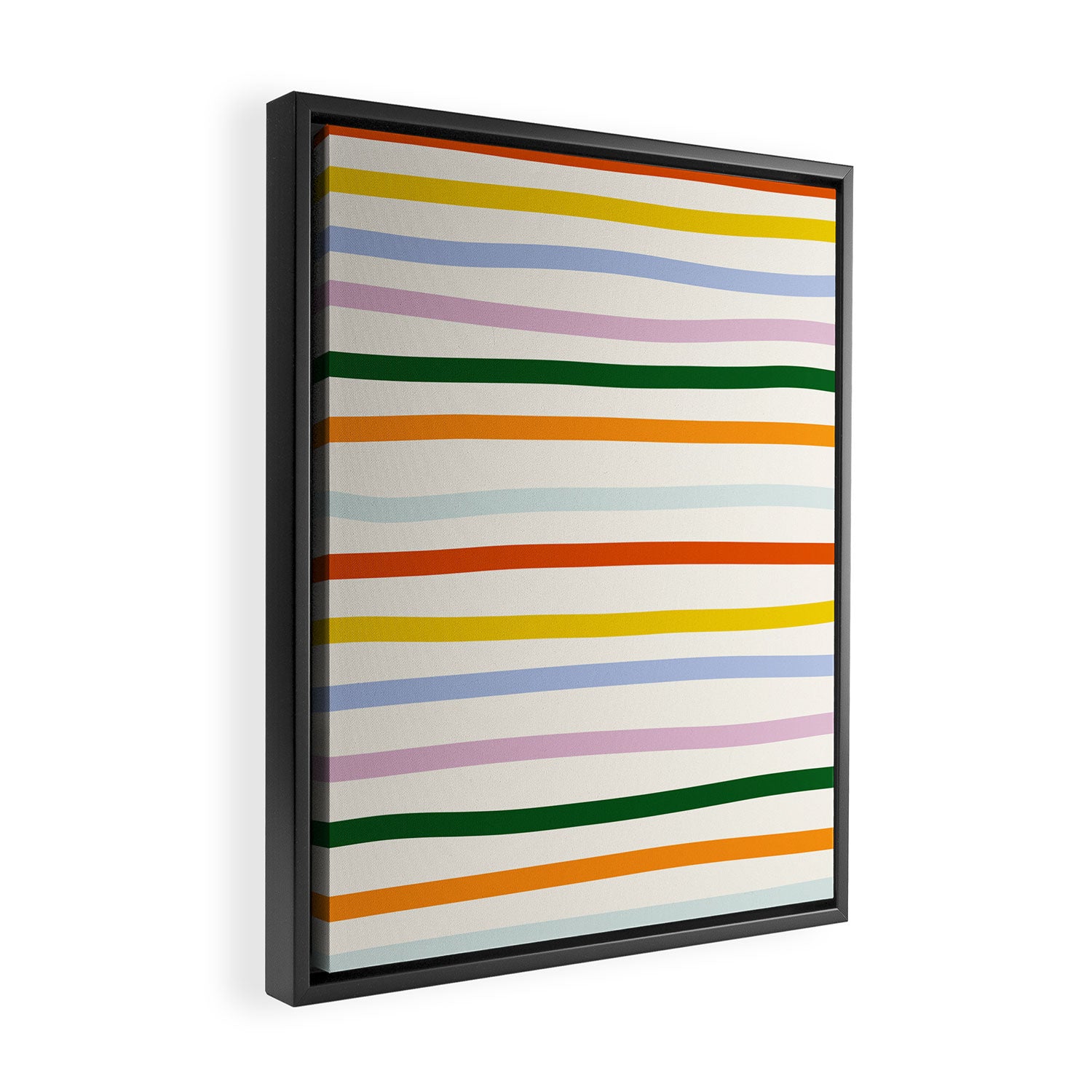 Retro Rainbow Stripe Framed Canvas Print Gallery Image 2