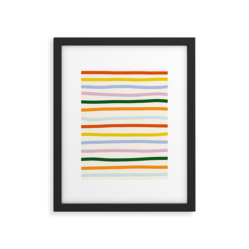 Retro Rainbow Stripe Framed Art Print Gallery Image 6