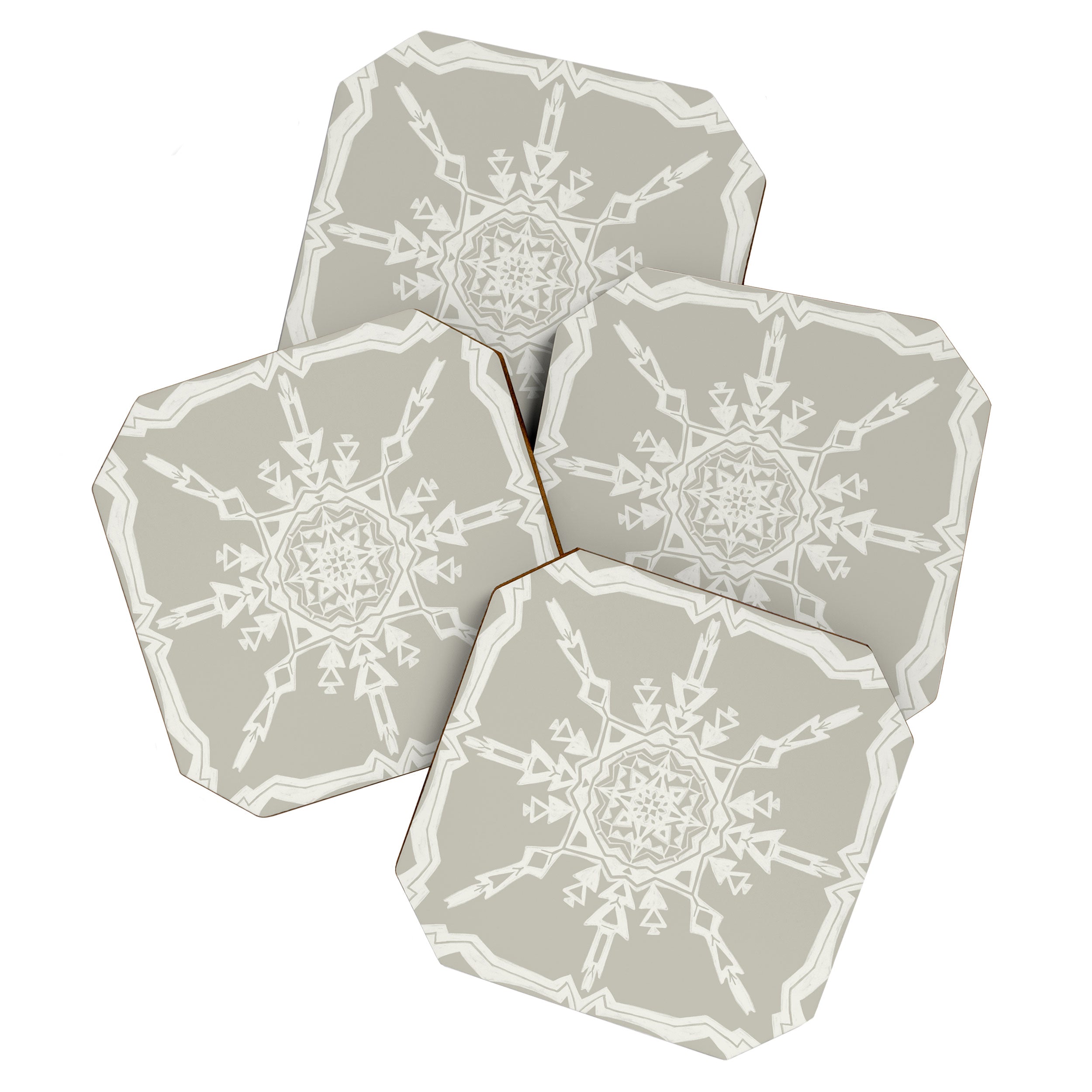 Scandinavian Snowflake no. 1 Coaster Gallery Image 1