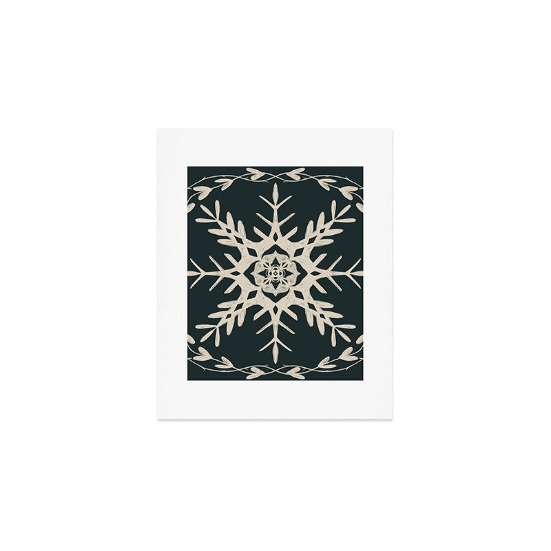 Scandinavian Snowflake no. 3 navy colorway  Art Print Gallery Image 1
