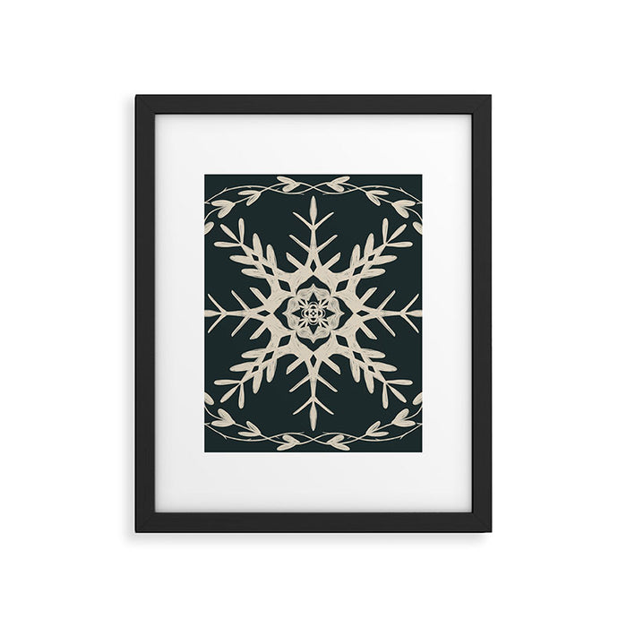 Scandinavian Snowflake no. 3 navy colorway  Framed Art Print Gallery Image 1