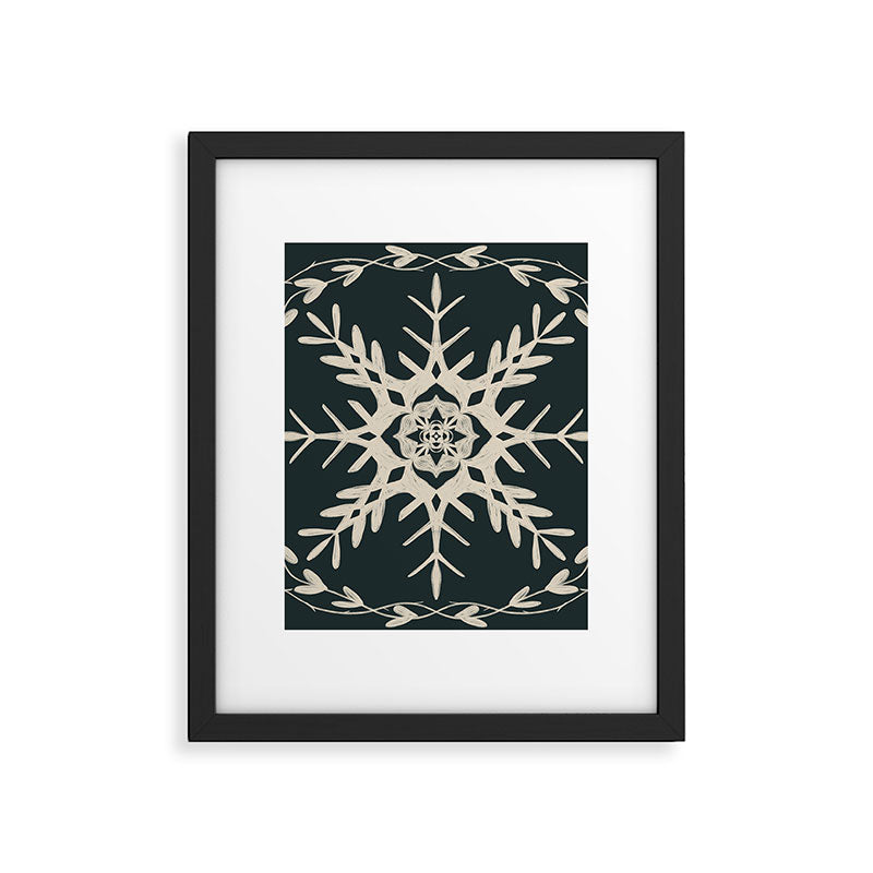 Scandinavian Snowflake no. 3 navy colorway  Framed Art Print Gallery Image 6