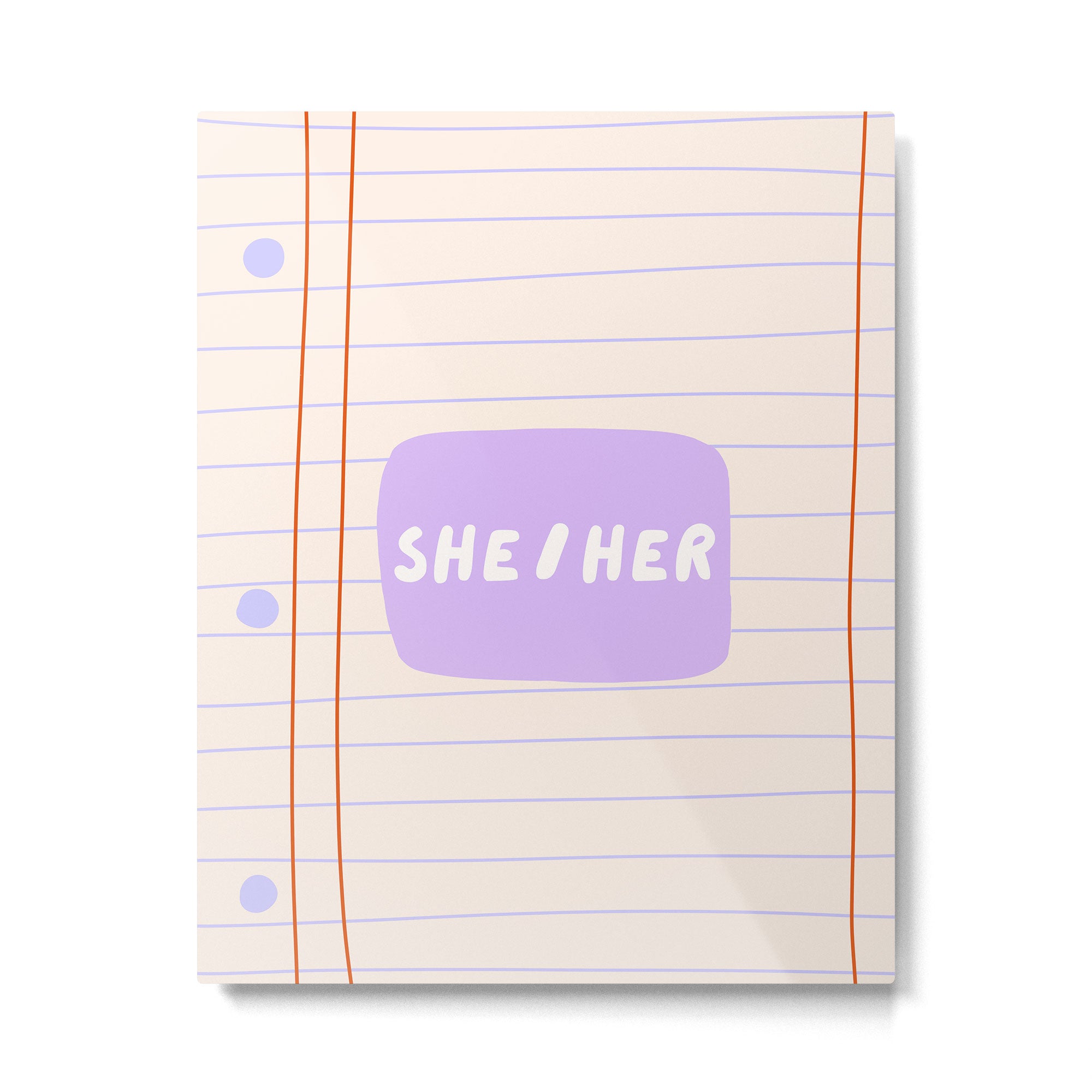 She/Her - pronoun badge  Metal Print Gallery Image 6