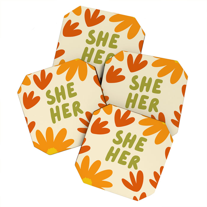 She/Her Pronouns Coaster Gallery Image 1