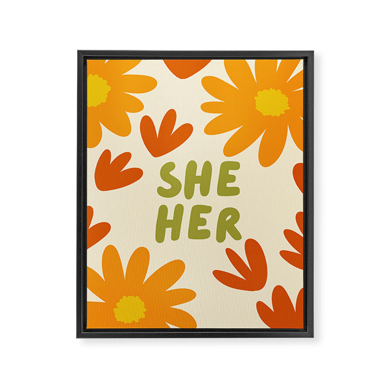 She/Her Pronouns Framed Canvas Print Gallery Image 8