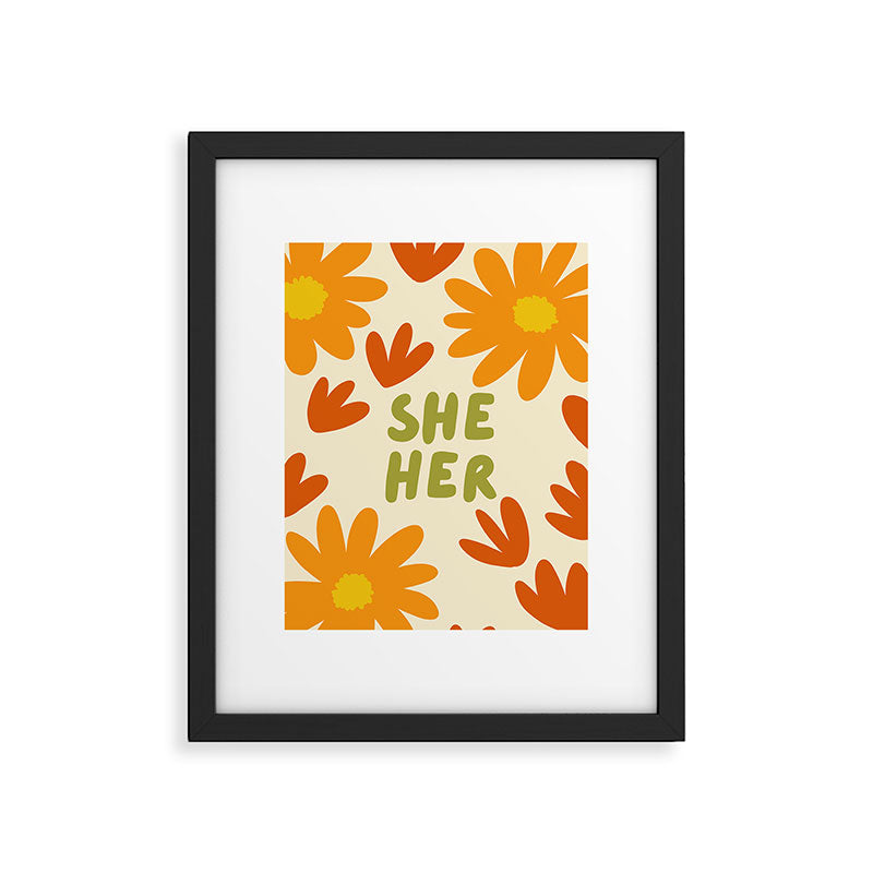 She/Her Pronouns Framed Art Print Gallery Image 6