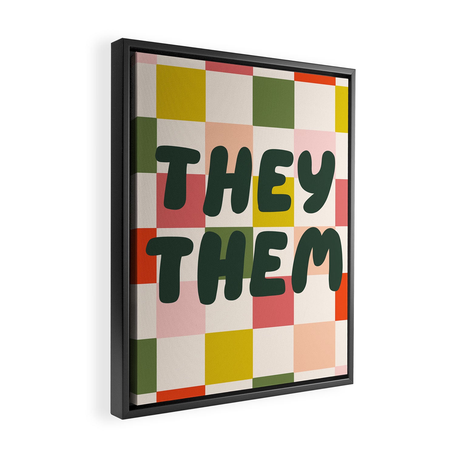 They / Them Pronouns Framed Canvas Print Gallery Image 2