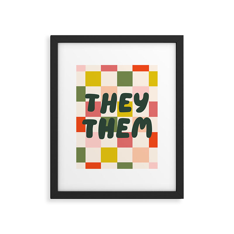 They / Them Pronouns Framed Art Print Gallery Image 6