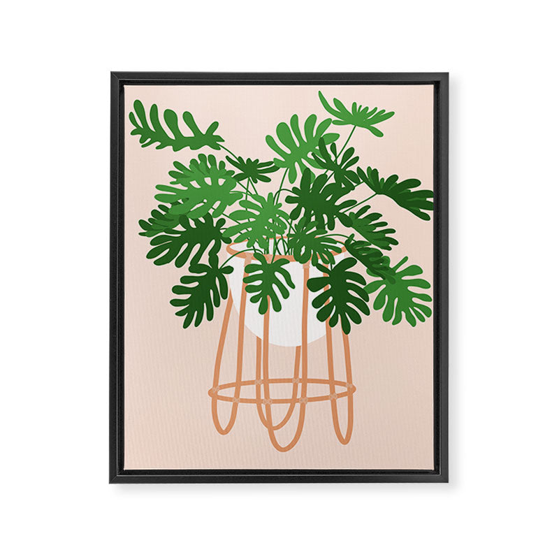 Vase no. 26 with Tropical Plant Framed Canvas Print Gallery Image 6