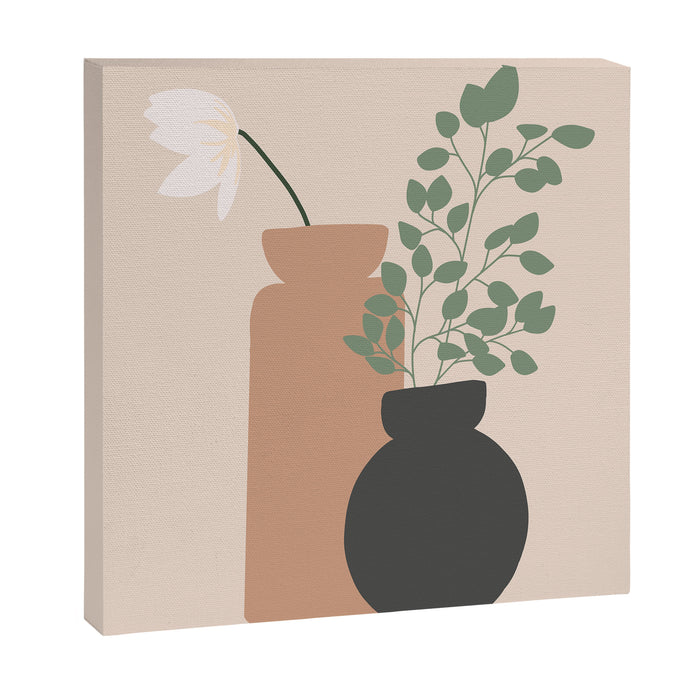 Vase no. 3 with Eucalyptus and Tulip Canvas Print Gallery Image 1