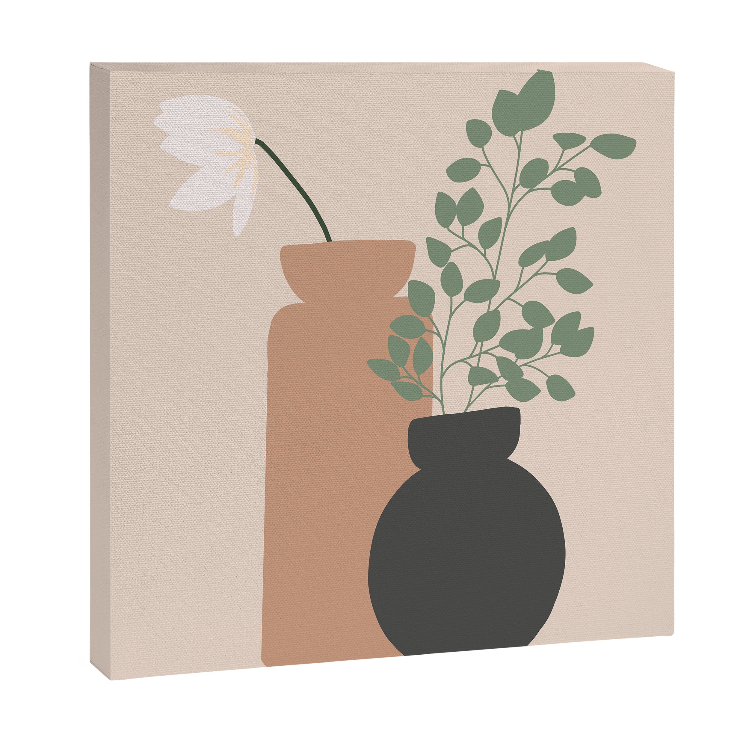 Vase no. 3 with Eucalyptus and Tulip Canvas Print Gallery Image 3