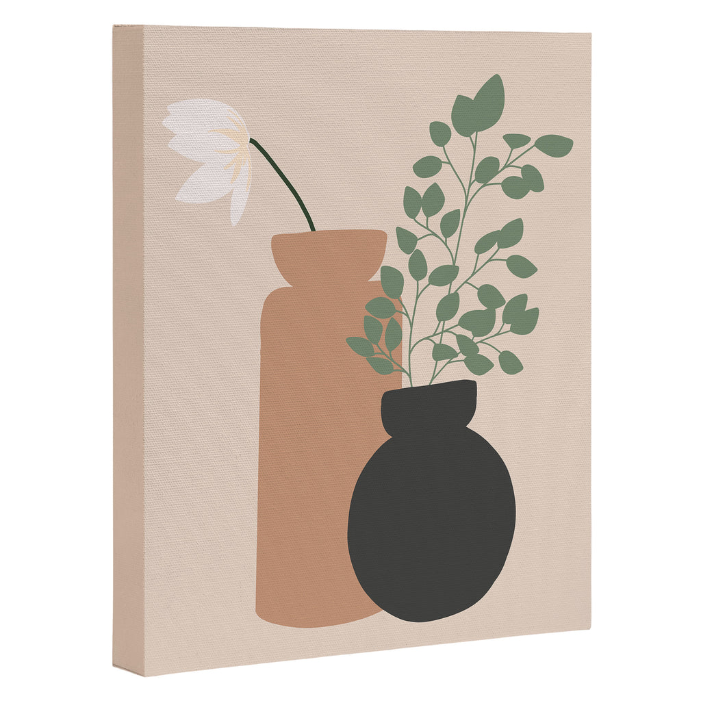 Vase no. 3 with Eucalyptus and Tulip Canvas Print Gallery Image 3