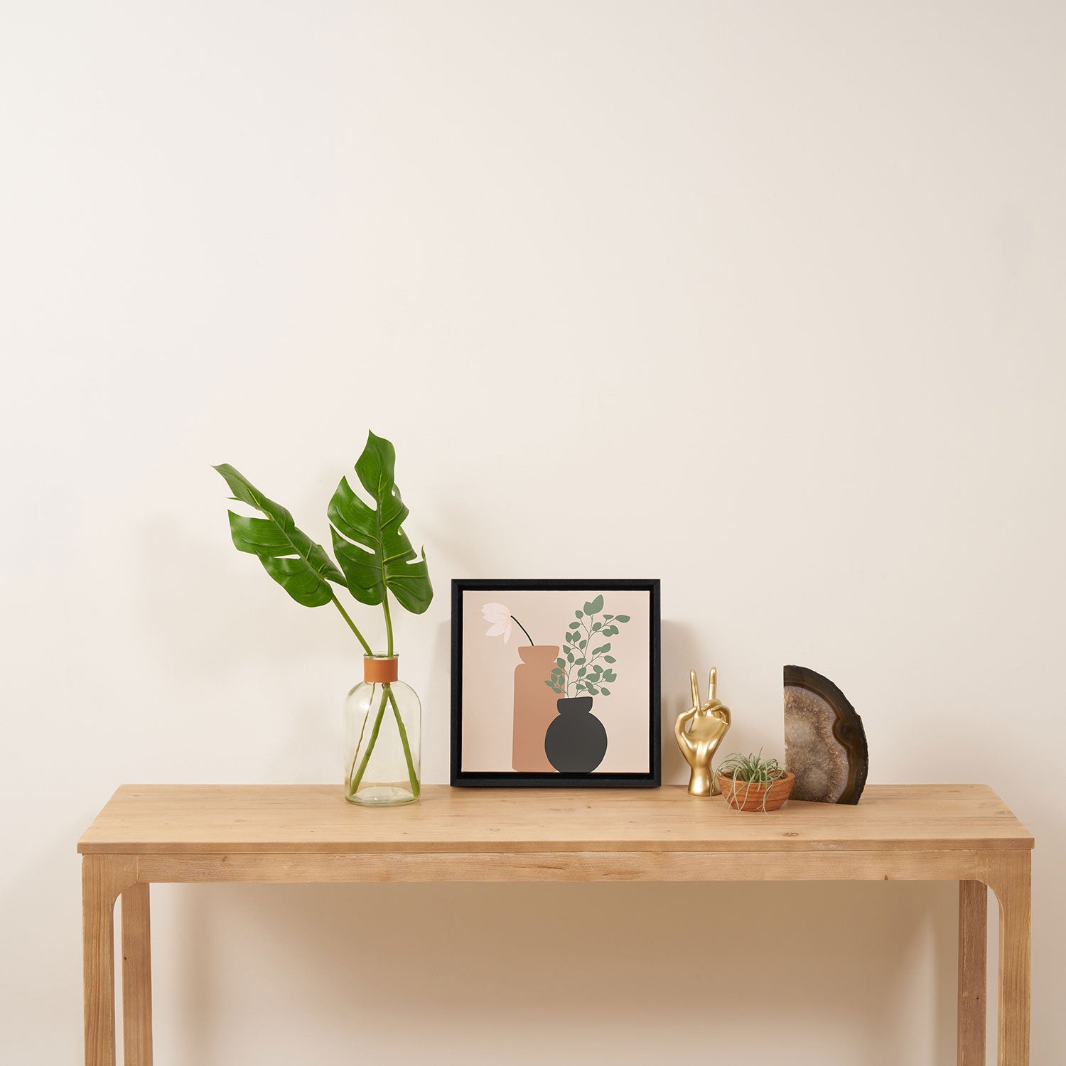 Vase no. 3 with Eucalyptus and Tulip Framed Canvas Print Gallery Image 3