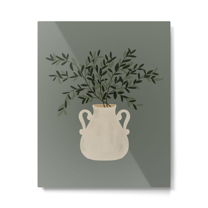 Vase no. 31 with Winter Greenery  Metal Print Gallery Image 1