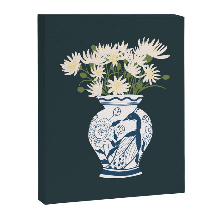 Vase no. 6 with Peacock  Canvas Print Gallery Image 1