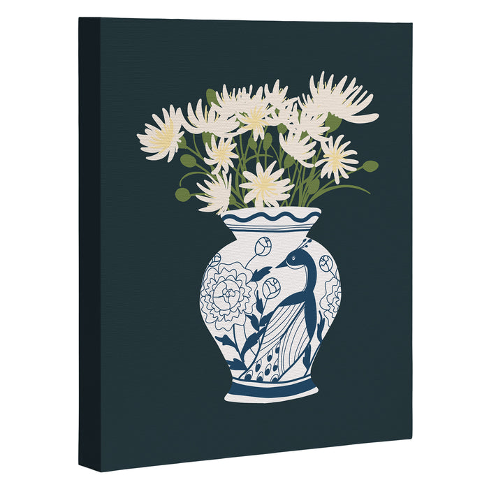 Vase no. 6 with Peacock  Canvas Print Gallery Image 1