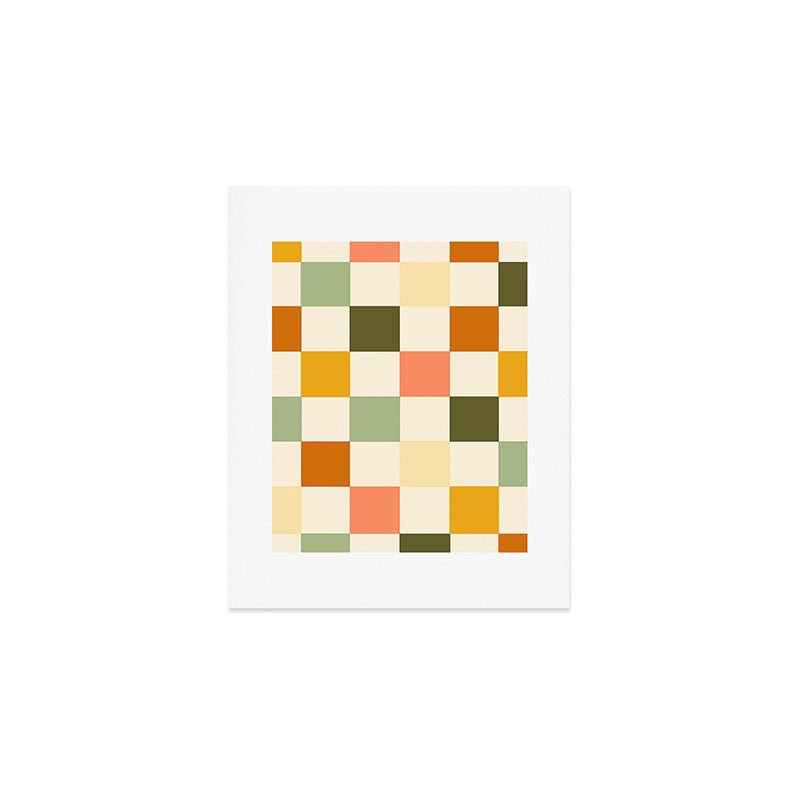 Vintage Checkerboard Pattern Art Print Gallery Image 1