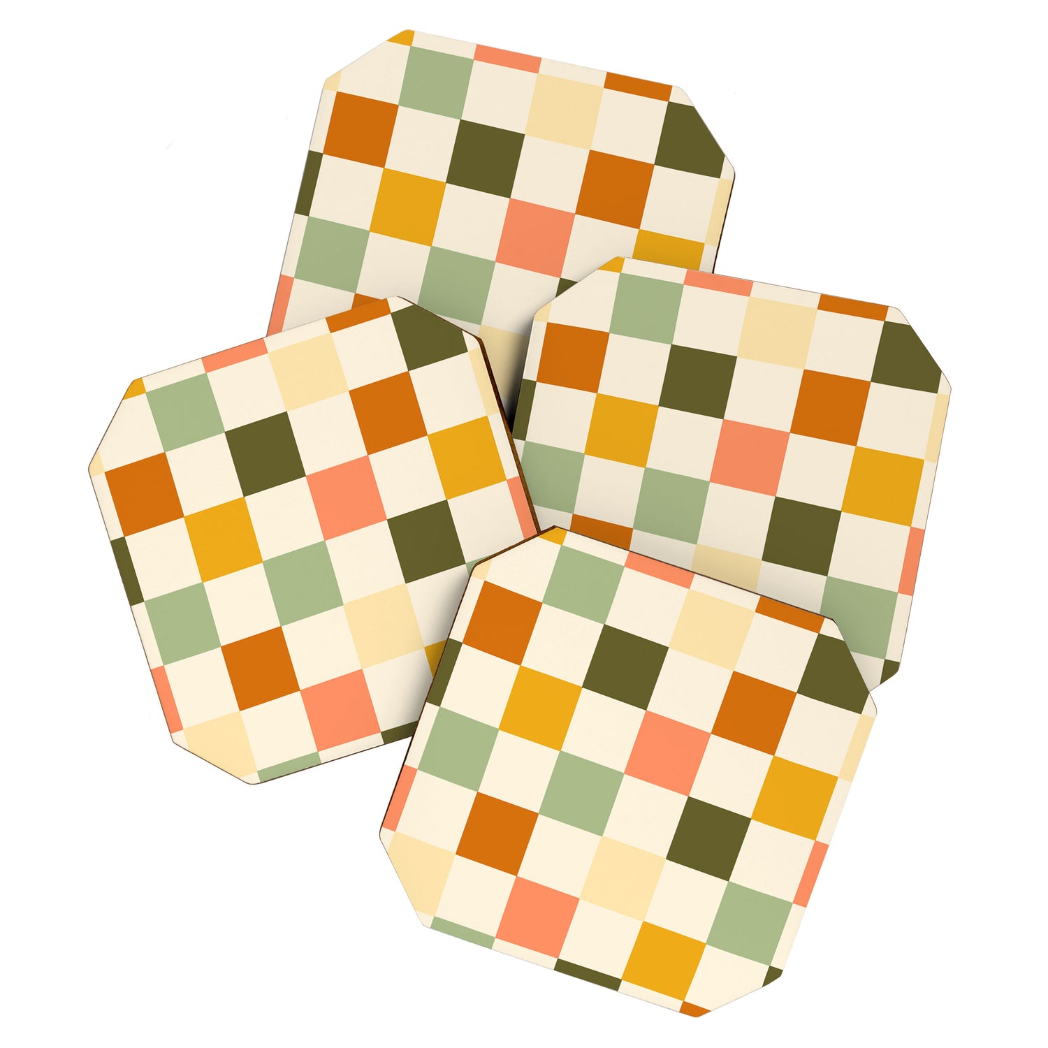 Vintage Checkerboard Pattern Coaster Gallery Image 1