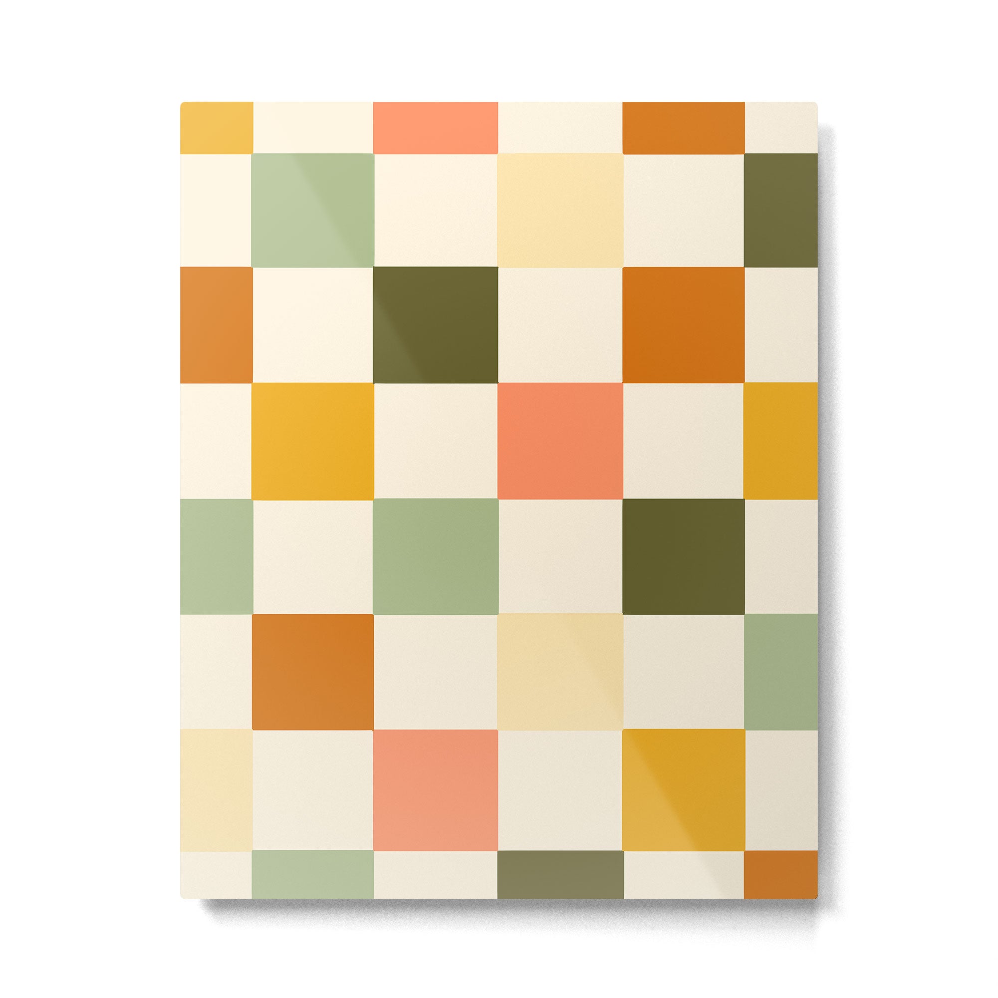 Vintage Checkerboard Pattern Metal Print Gallery Image 6