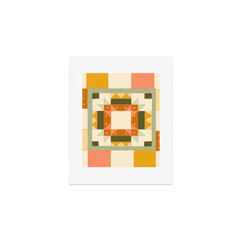 Vintage Quilt Square Art Print Gallery Image 1