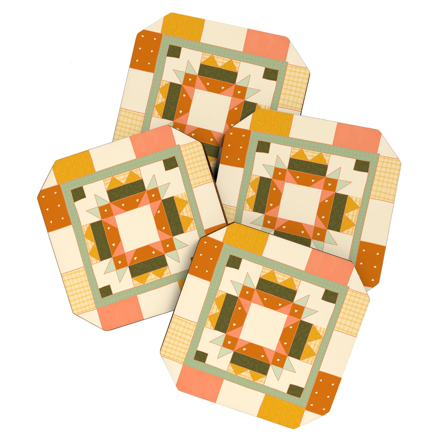 Vintage Quilt Square Coaster Gallery Image 1