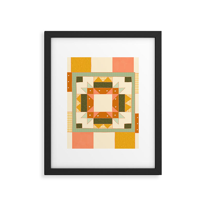 Vintage Quilt Square Framed Art Print Gallery Image 6