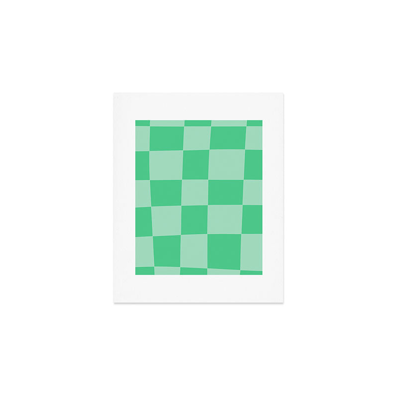 Watermelon Green Checkerboard  Art Print Gallery Image 1