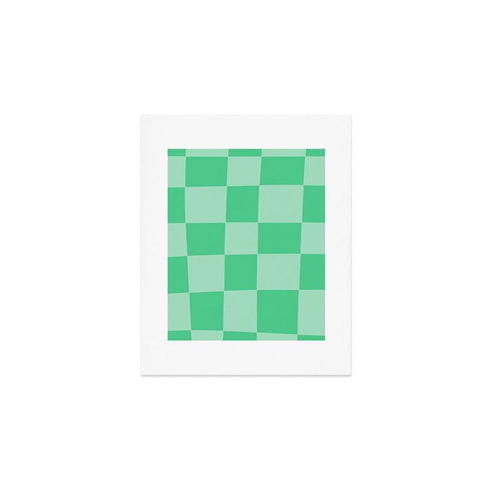 Watermelon Green Checkerboard  Art Print Gallery Image 1