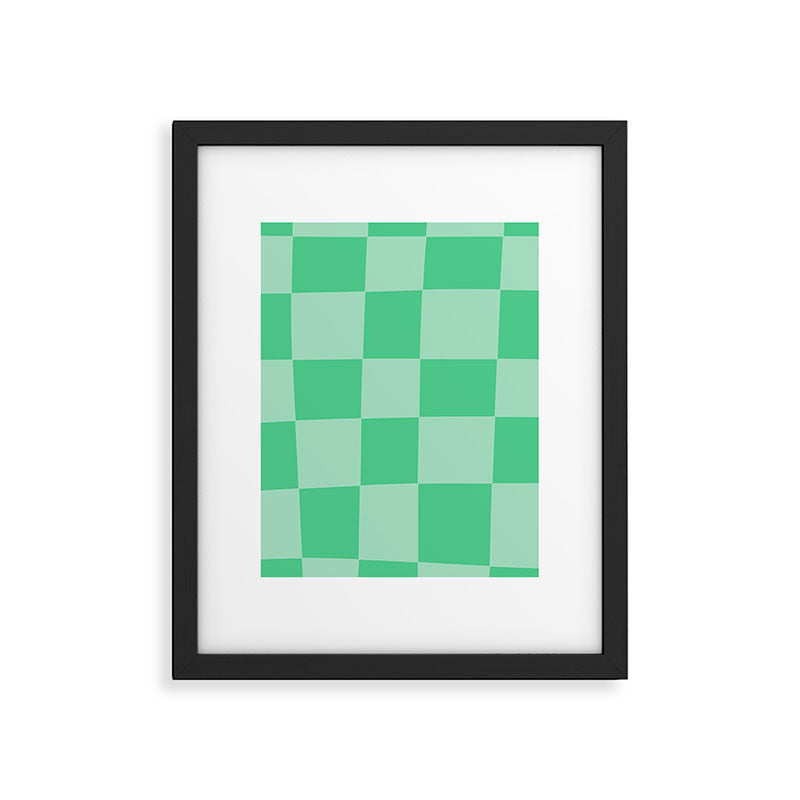 Watermelon Green Checkerboard  Framed Art Print Gallery Image 6