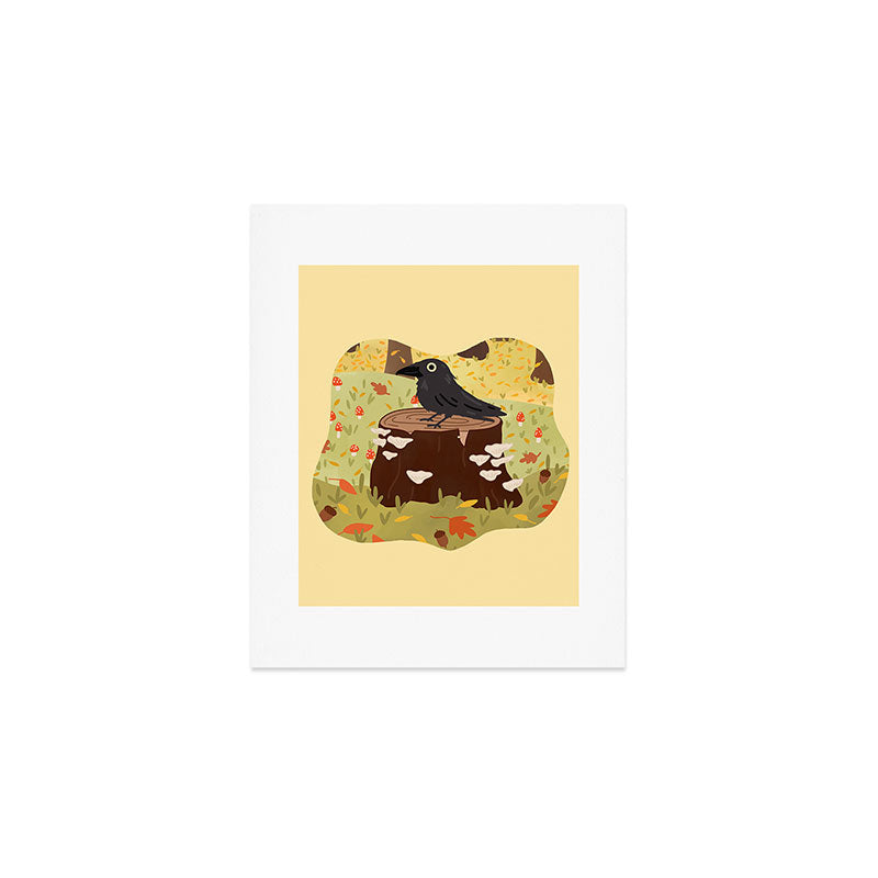 Woodland Crow Art Print Gallery Image 1