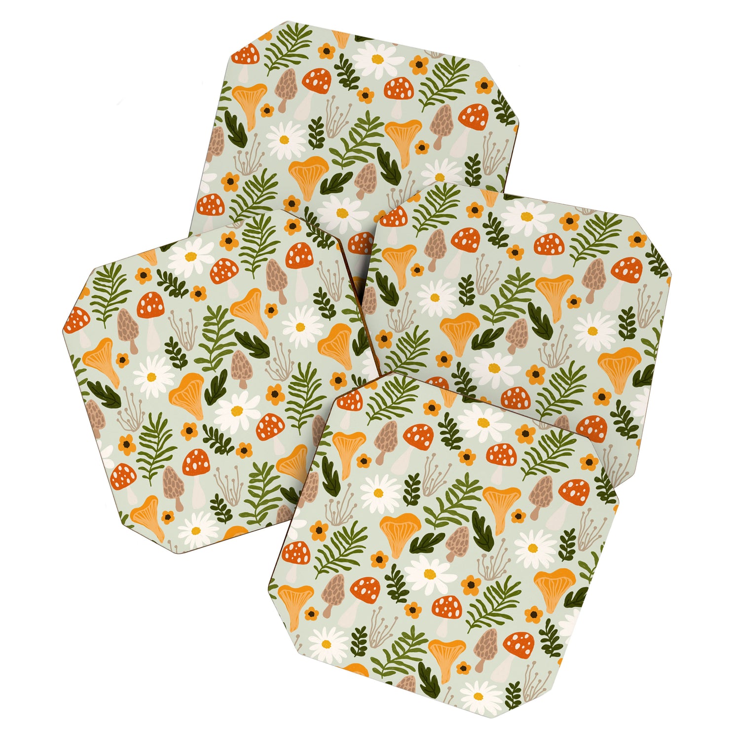 Woodland Mushroom Pattern Coaster Gallery Image 1