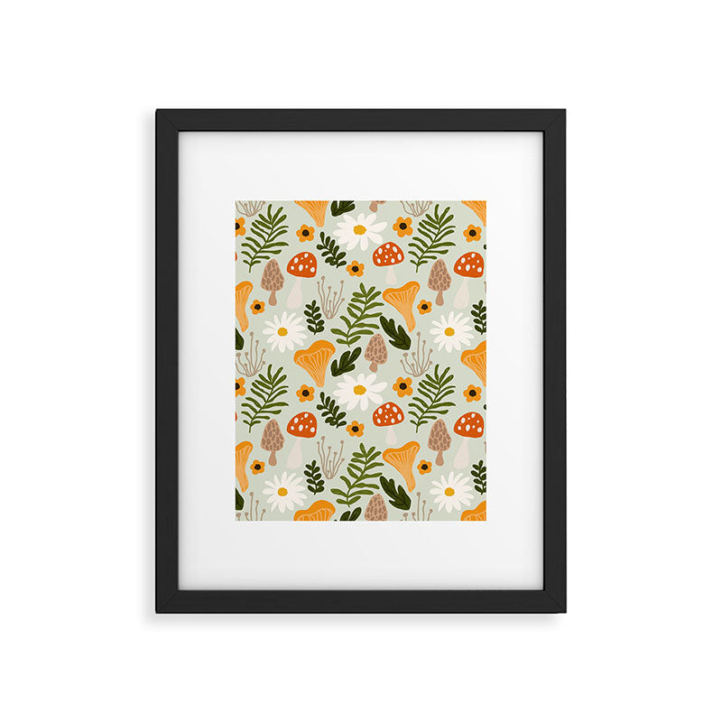 Woodland Mushroom Pattern Framed Art Print Gallery Image 6