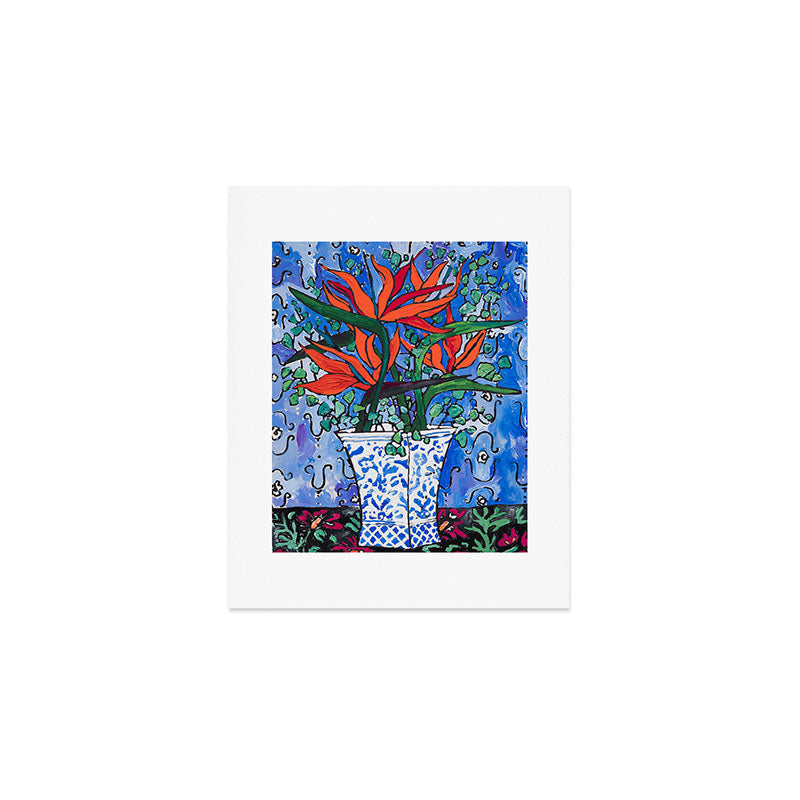 Birds of Paradise in Blue After Matisse Art Print Gallery Image 1