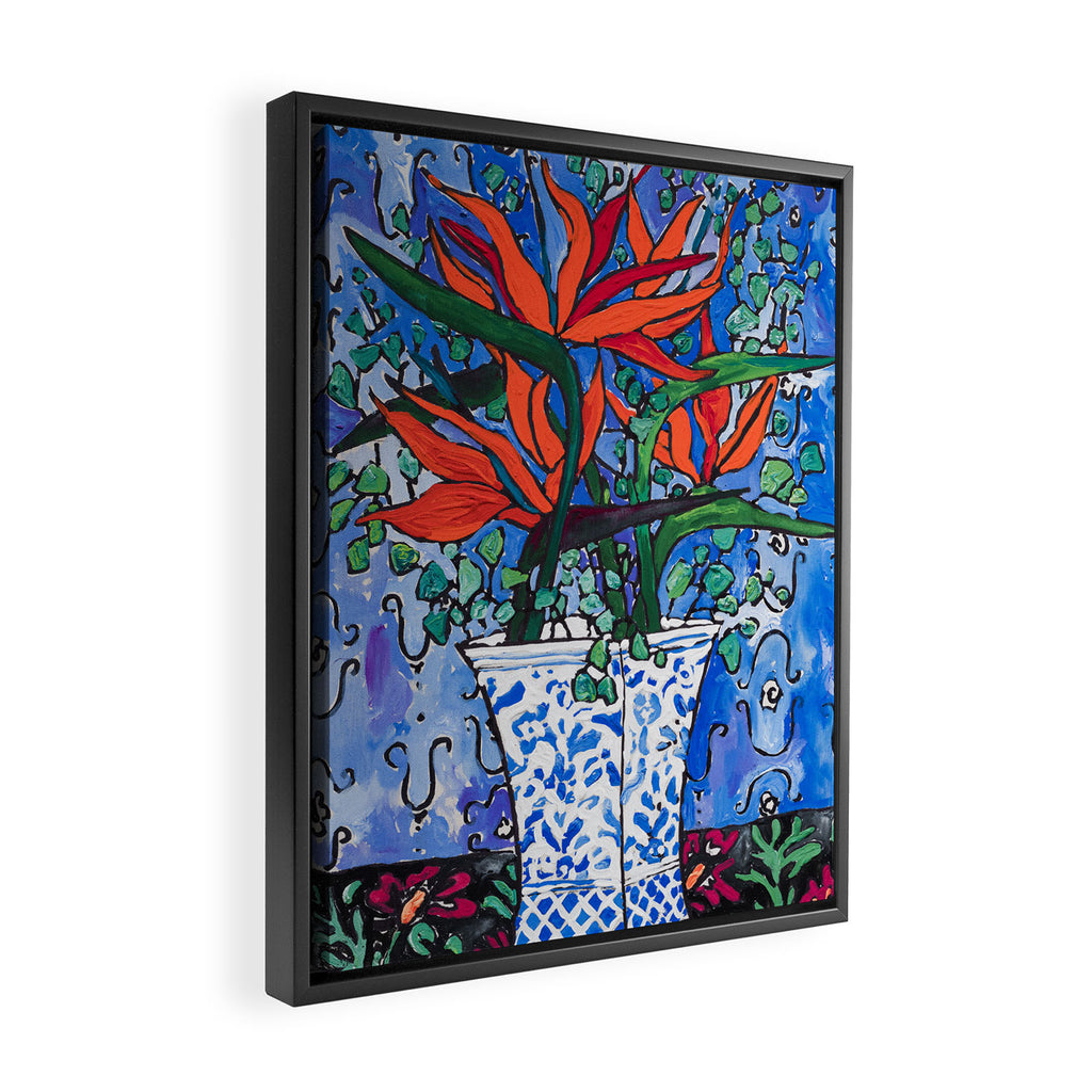 Birds of Paradise in Blue After Matisse Framed Canvas Print Gallery Image 2