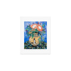 Cat Walk: Protea and Banksia Bouquet Floral Still Life with Greek Urn featuring Woman Walking Cats Art Print Gallery Image 1