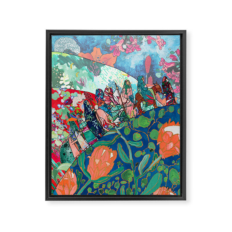 Floral Migrant Quilt Framed Canvas Print Gallery Image 6