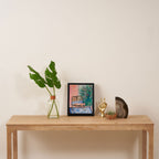 Napping Ginger Cat in Pink Jungle Garden Room Framed Canvas Print Gallery Image 4