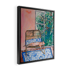 Napping Ginger Cat in Pink Jungle Garden Room Framed Canvas Print Gallery Image 2
