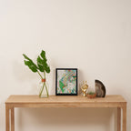 Painterly Floral Jungle on Pink and White Framed Canvas Print Gallery Image 4