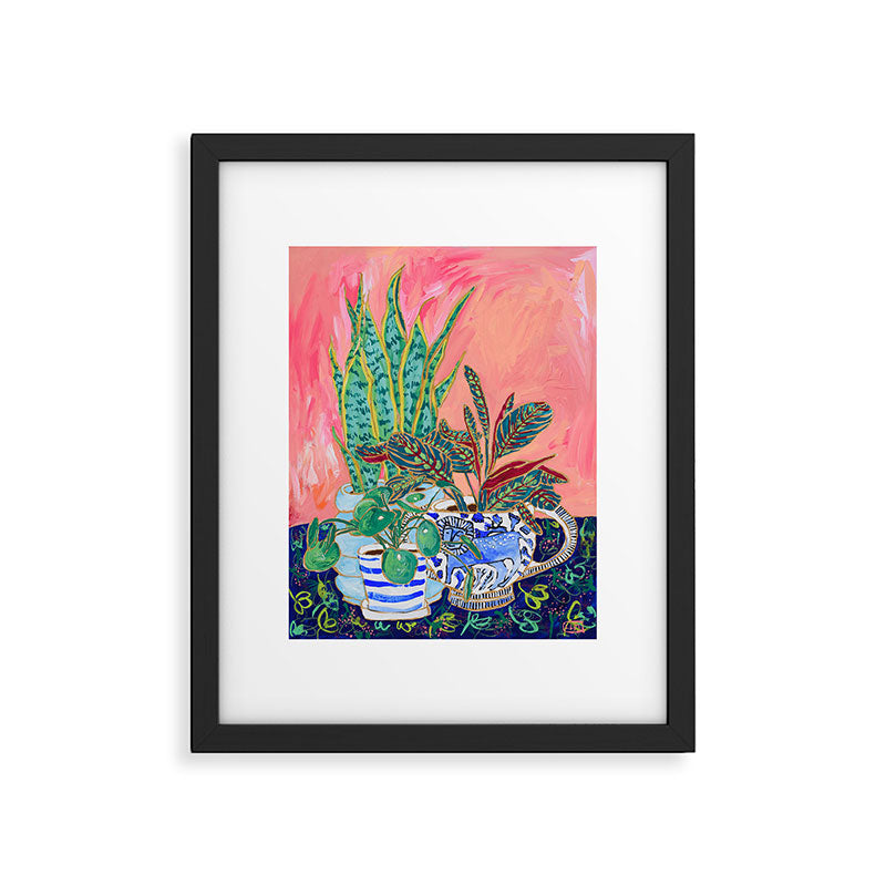 Pink Indoor Plant Still Life with Lion x The Sill Framed Art Print Gallery Image 5