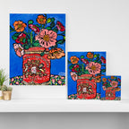 Rex Manning Day Bouquet: Poppy Flowers in Tea Tin Painting Empire Records Nineties Nostalgia Canvas Print Gallery Image 3